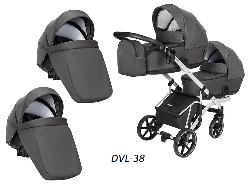 Дитяча універсальна коляска 2 в 1 для двійні "Velio Duo Lux", фото 1