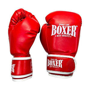 Боксерські рукавички BOXER NEW 12 оz вінілшкіряні червоні
