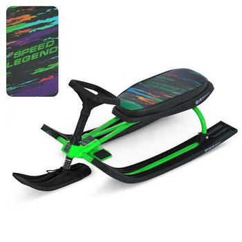 Снігокат з кермовим керуванням (м'яке сидіння, металева рама, 2 положення керма) MS 1778-7 Зелений