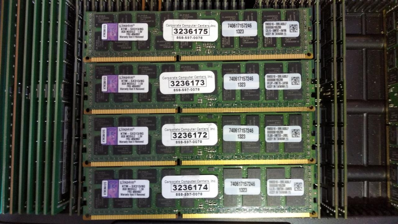 32Gb (4x8Gb) DDR3 1333Mhz Kingston 10600R ECC Registered DIMM CL9 2RX4 1.5V Серверна пам'ять KTM-SX313/8G, фото 1
