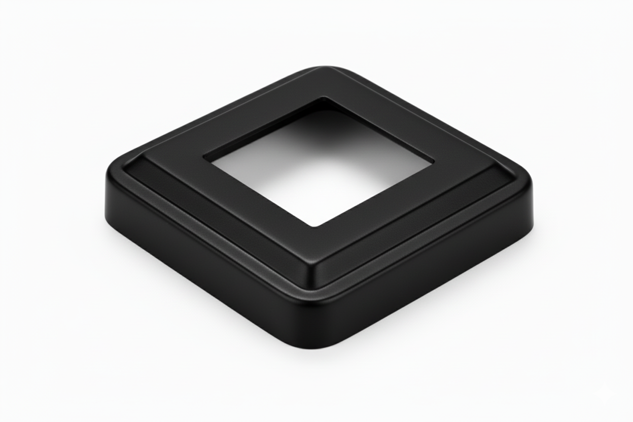 ODF-02-60-21 Декоративна кришка з нержавіючої сталі для труби 40*40, чорна, фото 1