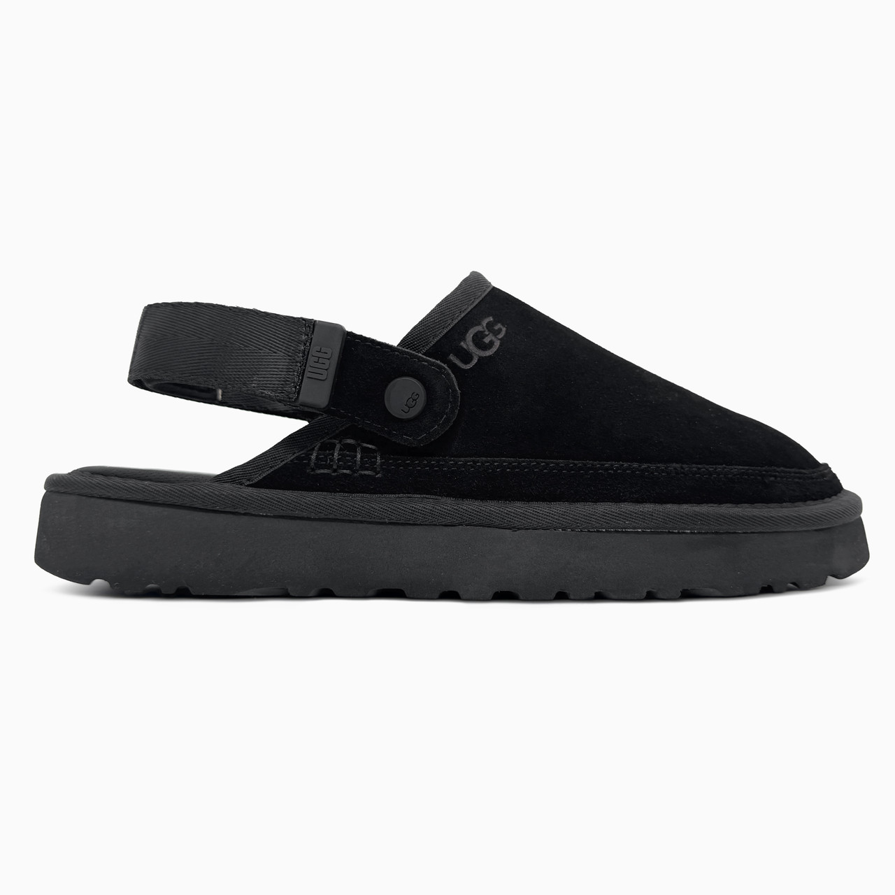 Чоловічі клоги UGG Goldenstar Clog Black (чорні) модні шльопанці ugg-0117 Уги топ, фото 1