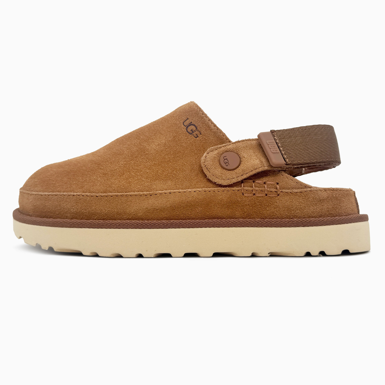 Жіночі клоги UGG Goldenstar Clog Chestnut/Beige (коричневі) модні шльопанці ugg-0110 Угг vkross, фото 1