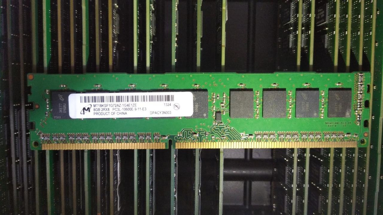 8GB DDR3L 1333MHz Micron PC3L 10600E 2Rx8 RAM Оперативна пам'ять MT18KSF1G72AZ-1G4E1ZE, фото 1