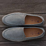 Чоловічі повсякденні лофери Loro Piana Sweet Grey (сірі) стильні туфлі 2308 Лоро Піана топ, фото 9