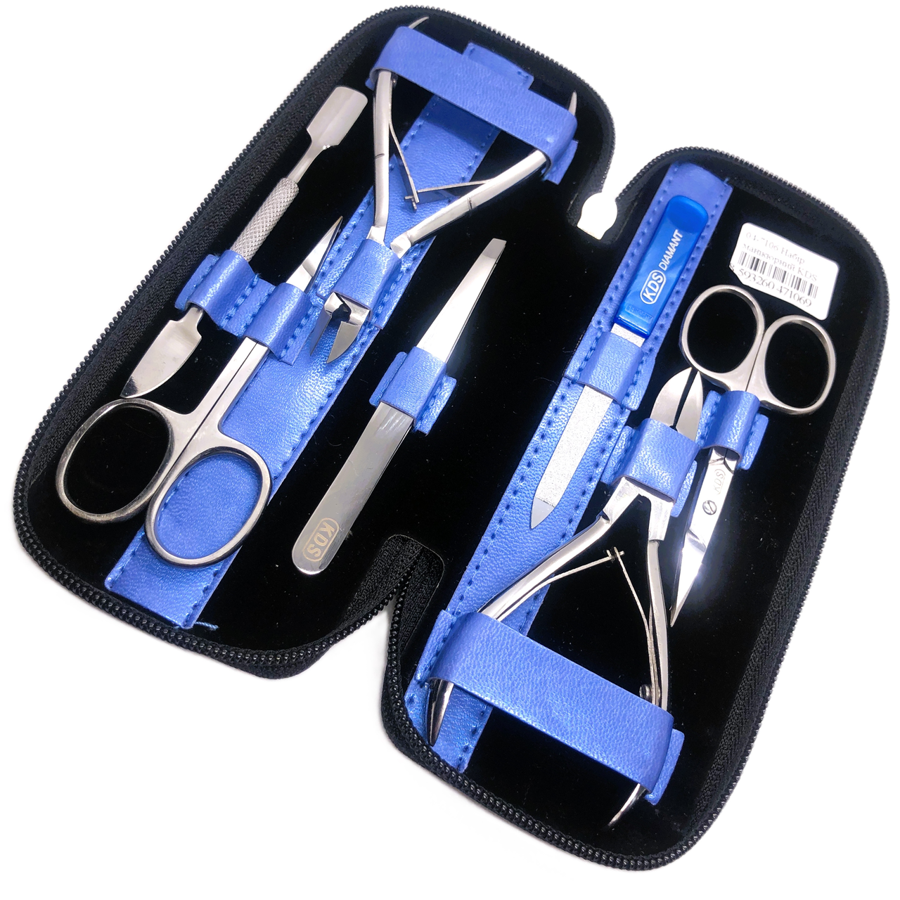 Манікюрний набір KDS манікюрно педикюрний (7 предметів) з металевою пилочкою, фото 1