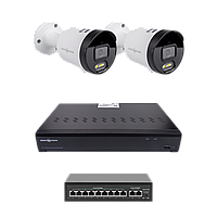 ¶Комплект відеоспостереження на 2 камери GV-IP-K-W102/2 4MP (Ultra AI)