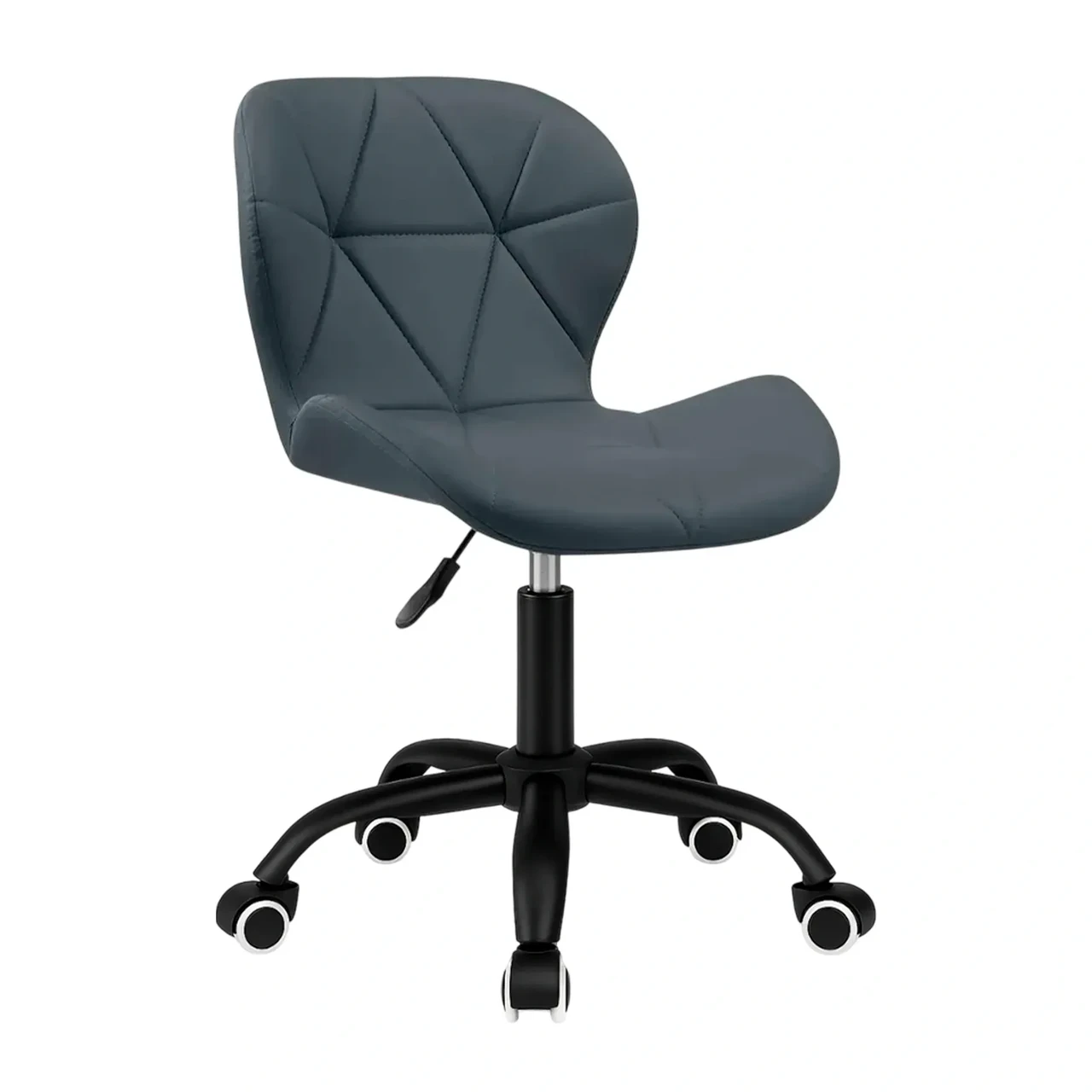 Крісло комп'ютерне на колесах 4Points Diamond стілець офісний з еко-шкіри металева основа для майстра персоналу офісу дому Сірий, фото 1