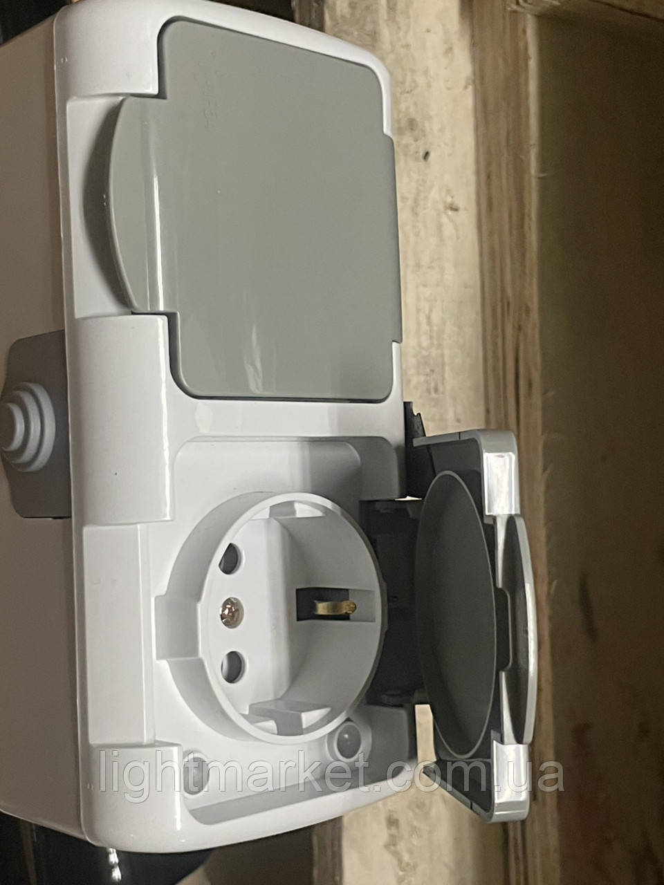Розетка  двійна бризкозахищена відкритої установки с / з 16А IP54, фото 1