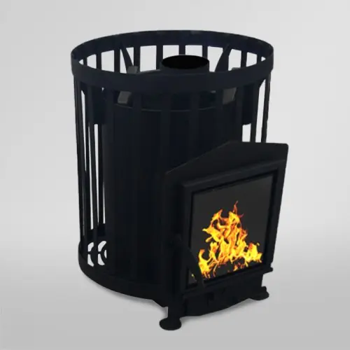 Піч-камянка для лазні та сауни VESUVI Бочка 15 м³ без виносу зі склом CANADA, фото 1