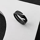 Кільце з нержавіючої медичної сталі з емаллю шириною 5.5мм «Двійник» (р16.3 17 18 19.3 20 21.3 22), фото 2