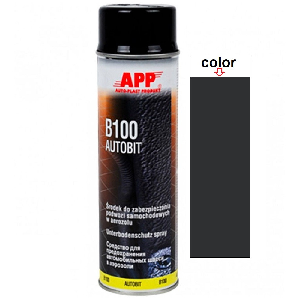 Антикорозійна бітумна мастика у спреї чорна APP Autobit B100 500мл