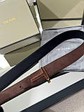 Ремінь Tom Ford із натуральної замші з фірмовою пряжкою чорний преміум якість, фото 4