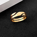 Кільце з нержавіючої медичної сталі з позолотою шириною 5.5мм «Двійник» (р16.3 17 18.3 19.5 20.3 21.3 22), фото 2