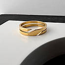 Кільце з нержавіючої медичної сталі з позолотою шириною 5.5мм «Двійник» (р16.3 17 18.3 19.5 20.3 21.3 22), фото 3