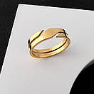 Кільце з нержавіючої медичної сталі з позолотою шириною 5.5мм «Двійник» (р16.3 17 18.3 19.5 20.3 21.3 22), фото 4