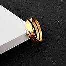 Кільце з нержавіючої медичної сталі з позолотою шириною 5.5мм «Двійник» (р16.3 17 18.3 19.5 20.3 21.3 22), фото 5