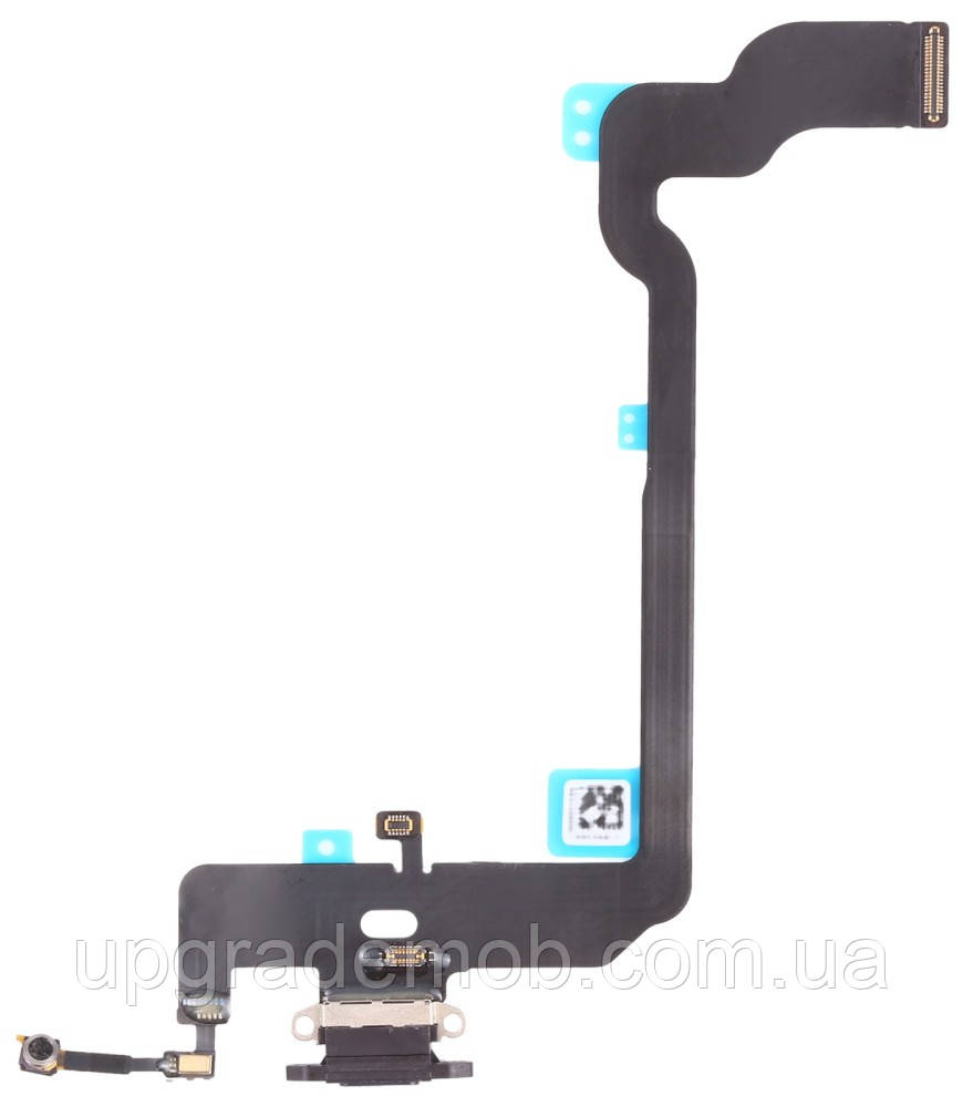 Шлейф iPhone XS з роз'ємом зарядки з мікрофоном чорний оригінал із розбирання, фото 1