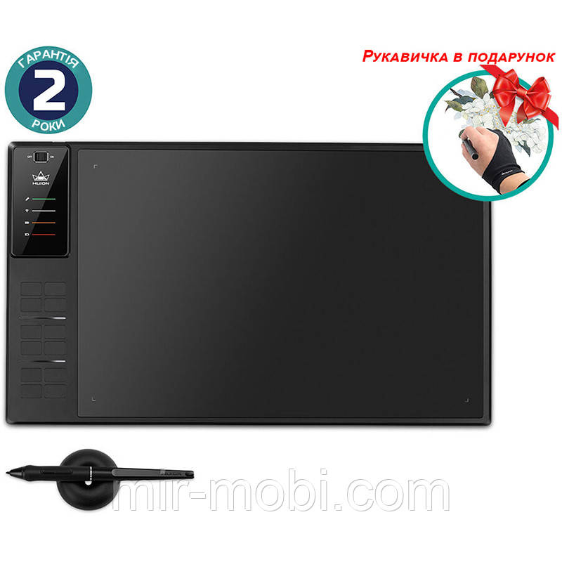 Графічний планшет Huion Inspiroy WH1409 V2 + рукавичка