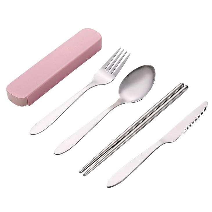 Столові прилади Case у пластиковому чохлі рожеві (LB-38652), фото 1
