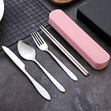 Столові прилади Case у пластиковому чохлі рожеві (LB-38652), фото 2