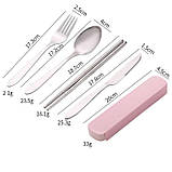 Столові прилади Case у пластиковому чохлі рожеві (LB-38652), фото 3