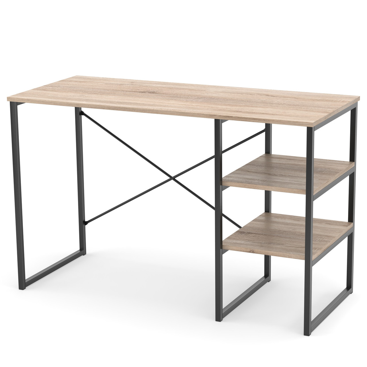 Стіл письмовий Неман Варн Білий/Білий Дуб сонома/Чорний, фото 1