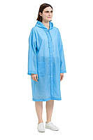 Дощовик з капюшоном EVA Raincoat на кнопках блакитний