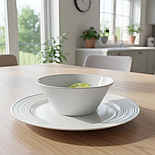 Салатниця глибока фарфорова Sakura In Wave 500 мл біла, фото 2