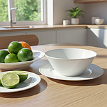 Салатниця глибока фарфорова Sakura In Wave 500 мл біла, фото 3