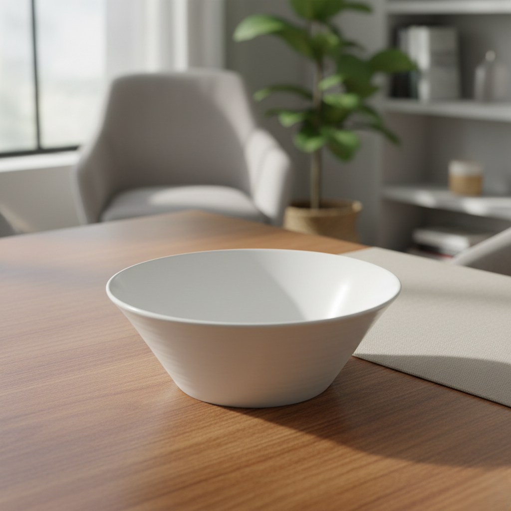 Салатниця глибока фарфорова Sakura In Wave 500 мл біла, фото 1