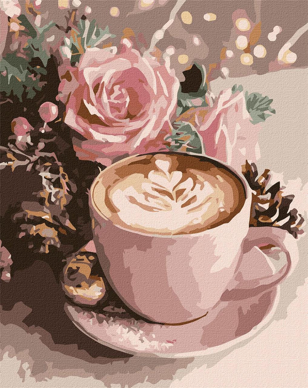 Картина за номерами 40х50 см Новорічне капучино з фарбами металік ©art_selena_ua Ідейка KHO5743, фото 1