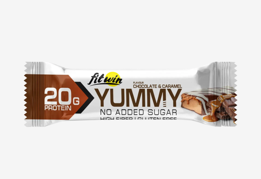 Протеїновий батончик YummY 55 г Шоколад-карамель Chocolate and Caramel FitWin, фото 1