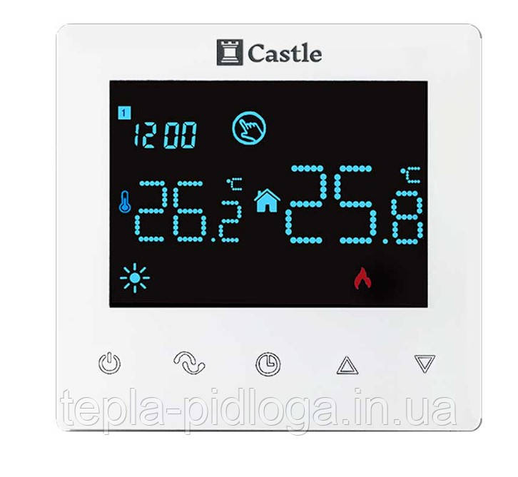 Терморегулятор програматор Castle Q5 без радіоканалу, настінний, фото 1