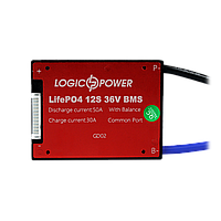 BMS плата LiFePO4 36V 12S Dis 50A Ch 30A