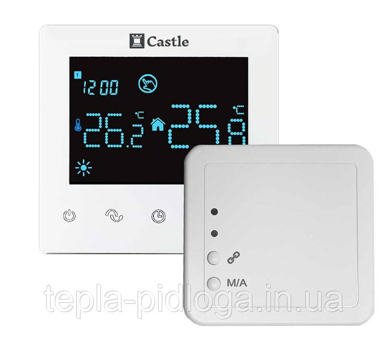 Терморегулятор програматор Castle Q5-RF з радіоканалом, настінний, фото 1