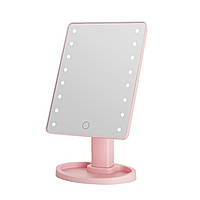 Дзеркало косметичне 21х16 см 16 LED Чорне HP-10-3AP