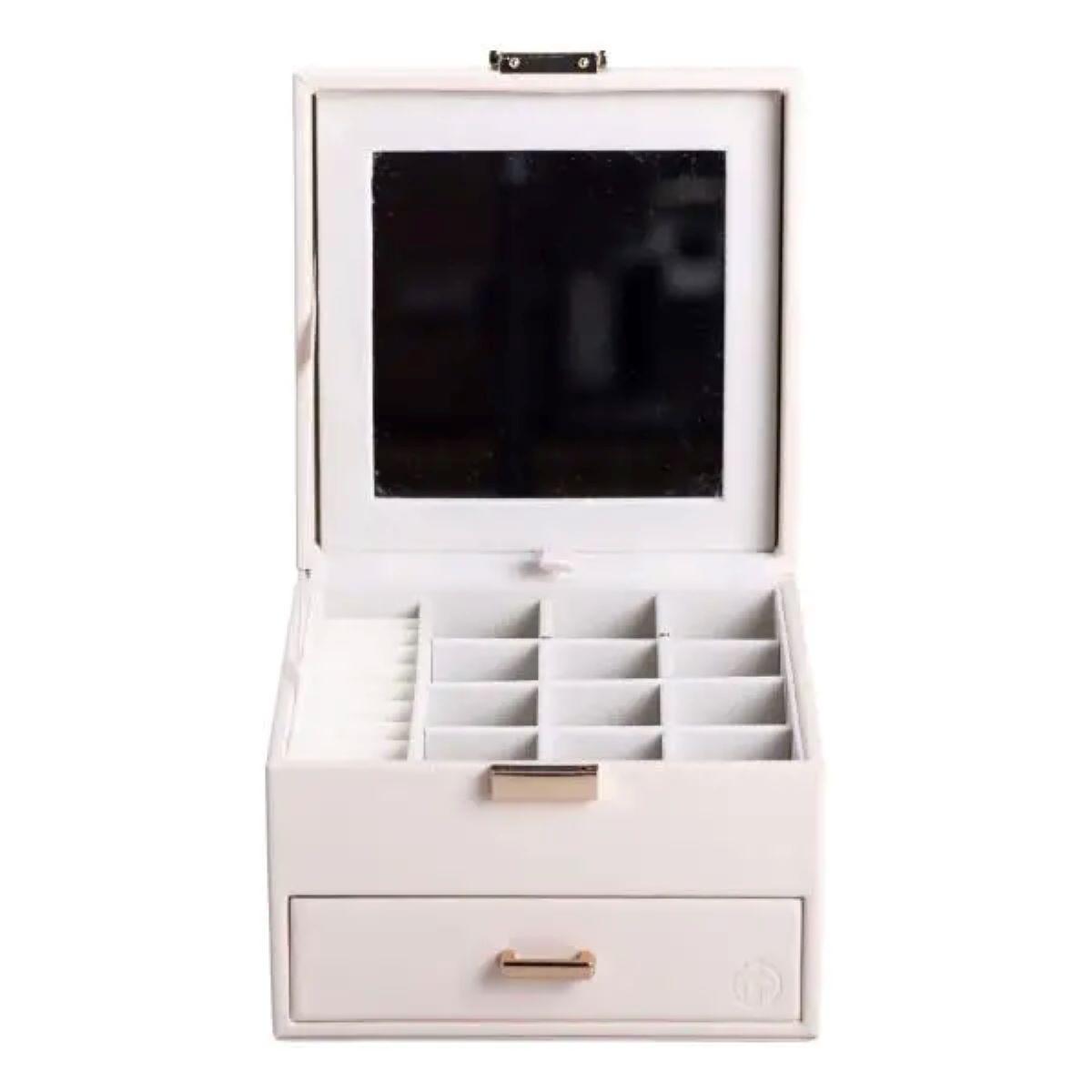 Скринька для прикрас з еко шкіри 2 яруси органайзер для ювелірних виробів HP-5-2W, фото 1