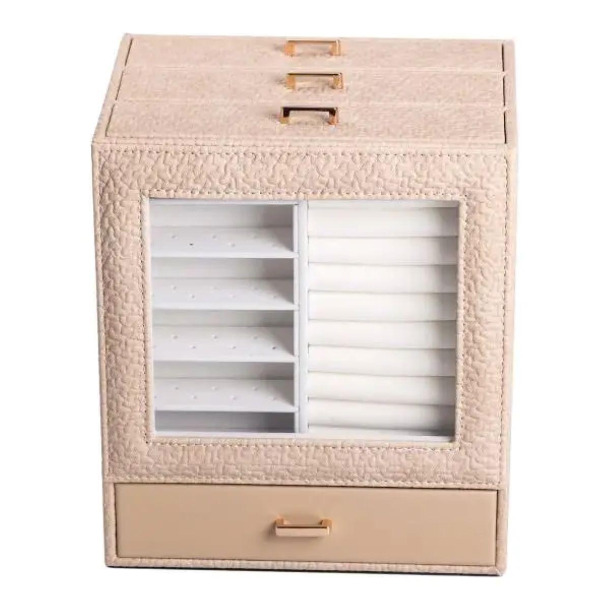 Скринька для прикрас з еко шкіри 3 яруси органайзер для ювелірних виробів HP-5-16CR