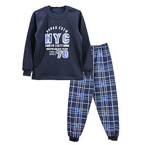 Підліткова тепла піжама з принтом для хлопчика начісування