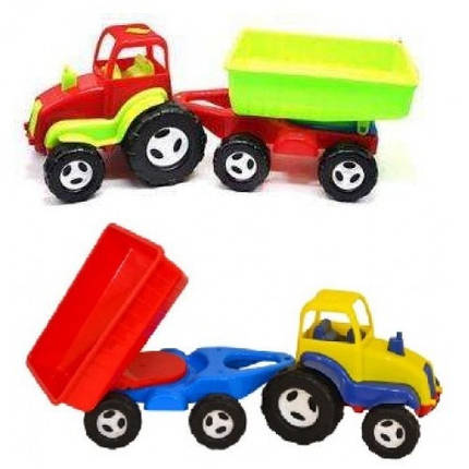 Трактор 07-709 с прицепом 74х26х26см (Кіндер Вей), фото 1