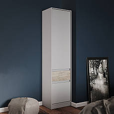 Шафа-пенал закрита з полицями та шухлядою Еверест Стайл-500 50х39х203 см Кашемір/Дуб крафт сірий PREMIUM