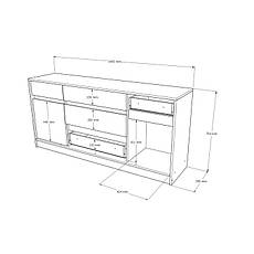 Великий комод із дверима та шухлядами Еверест Стайл-1600 160,2х39х75,4 см Німфея Альба (білий)/Дуб Крафт сірий PREMIUM, фото 4