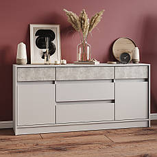 Великий комод із дверима та шухлядами Еверест Стайл-1600 160,2х39х75,4 см Кашемір/Бетон PREMIUM