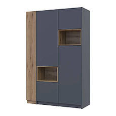 Шафа для одягу з нішою та етажеркою Doros Дейл Графіт/Дуб Евок 2 ДСП 143.2х52х220 DRS-011734 PREMIUM