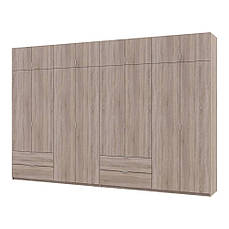 Шафа для одягу з нішою та етажеркою Doros Дейл Графіт/Дуб Евок 2 ДСП 143.2х52х220 PREMIUM