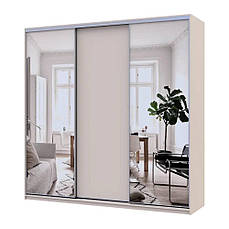 Шафа-купе Doros Сіті Лайт Кашемір 1 ДСП / 2 дзеркала 225х60х225 PREMIUM