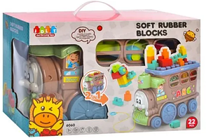 Іграшка Потяг-каталка з силіконовими кубиками, 2в1, 22 елементи, фото 4