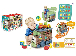 Іграшка Потяг-каталка з силіконовими кубиками, 2в1, 22 елементи, фото 3