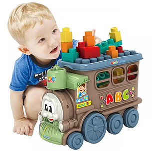 Іграшка Потяг-каталка з силіконовими кубиками, 2в1, 22 елементи, фото 2